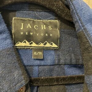 Jachs New York Men's Blue and Black Plaid Shirt Jacket